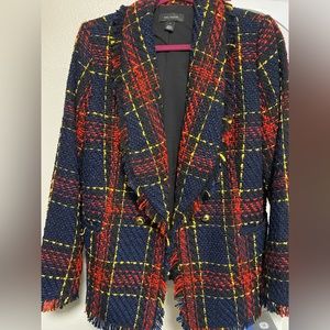 Plaid tweed blazer